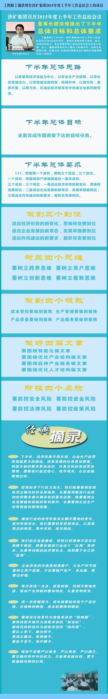 【图解】虢洪增在济矿拼搏在线官方网站-拼搏（中国）2015年度上半年工作总结会上的讲话