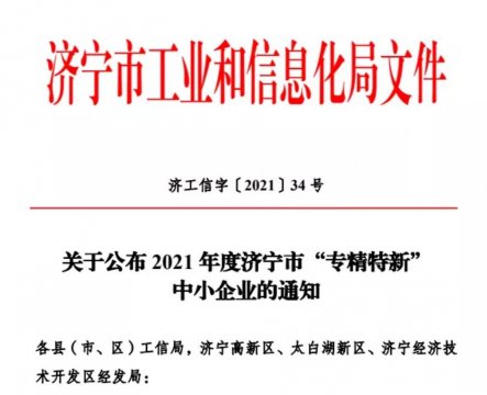 喜讯丨拼搏在线官方网站-拼搏（中国）公司权属三家企业被认定为2021年度市级“专精特新”中小企业