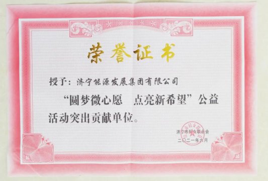 拼搏在线官方网站-拼搏（中国）公司荣获“圆梦微心愿 点亮新希望”公益活动突出贡献单位称号