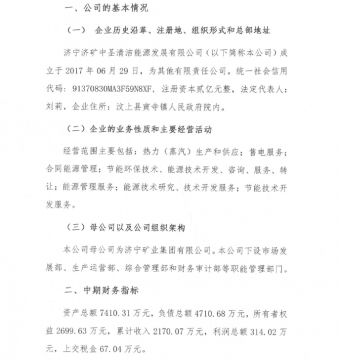 拼搏在线官方网站-拼搏（中国）
济矿中圣清洁能源发展有限公司2021年中期主要财务信息公告