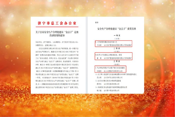 拼搏在线官方网站-拼搏（中国）
能源在拼搏在线官方网站-拼搏（中国）
市总工会安全生产合理化建议“金点子”竞赛中荣获佳绩