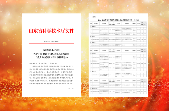 海纳科技一项目入选2026年山东省重大科技创新工程
